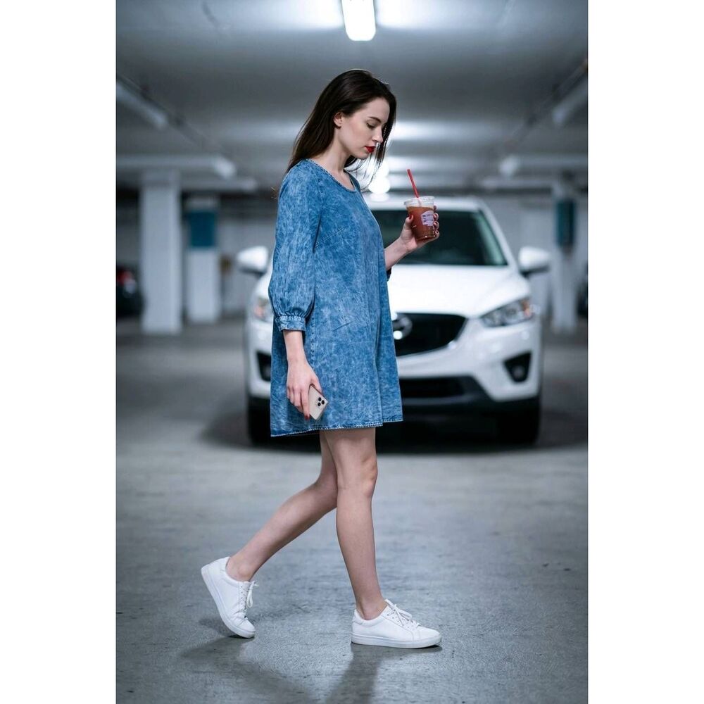 🔹️J & M Clothing Blue 3/4 Sleeve Dress Medium